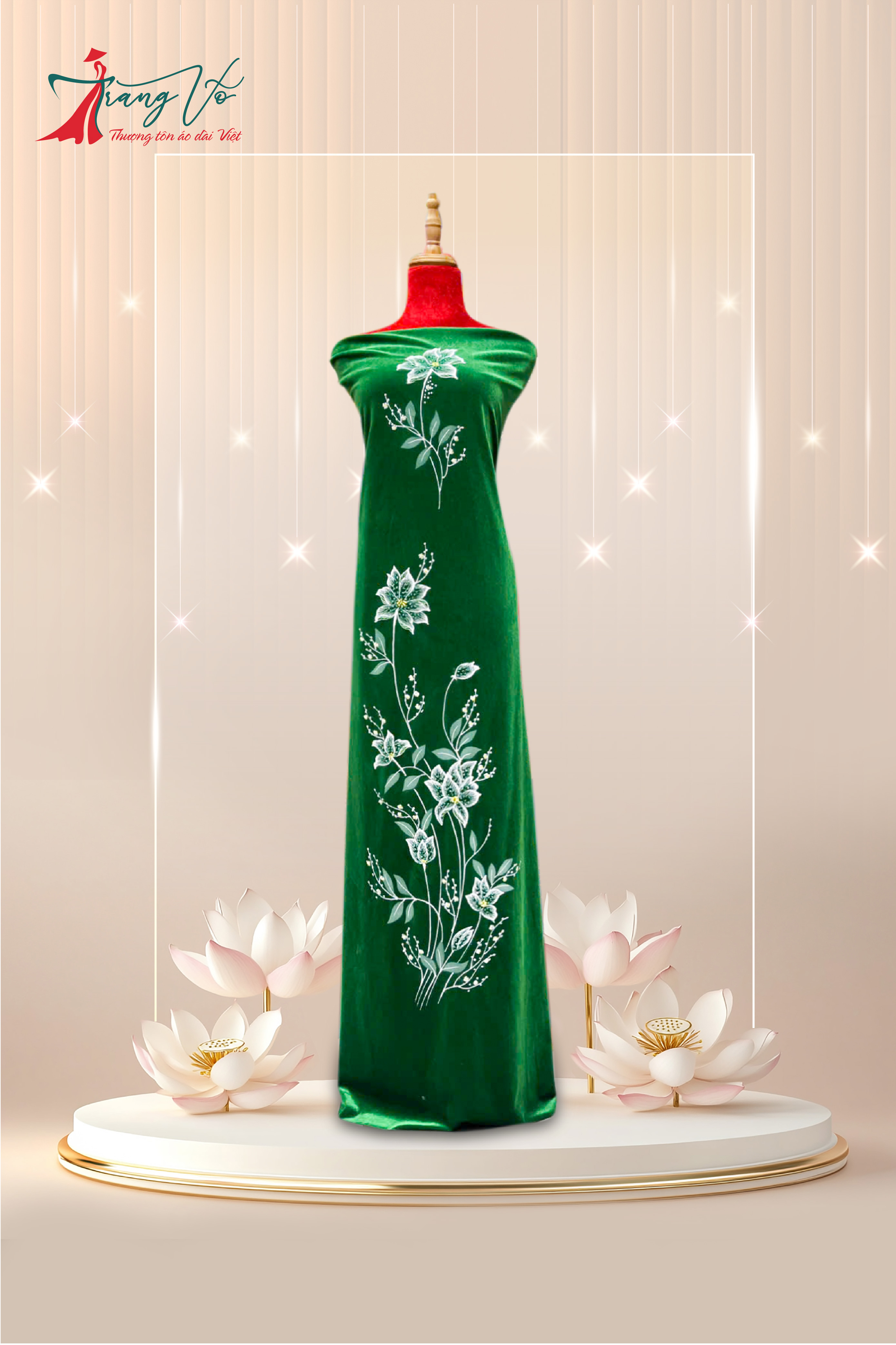 NHUNG THUN VẼ HOA TINH TẾ KẾT PHA LÊ XANH LÁ #29102410